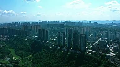 4k航拍重庆鸳鸯片区绿色绿化生态城市建设视频的预览图